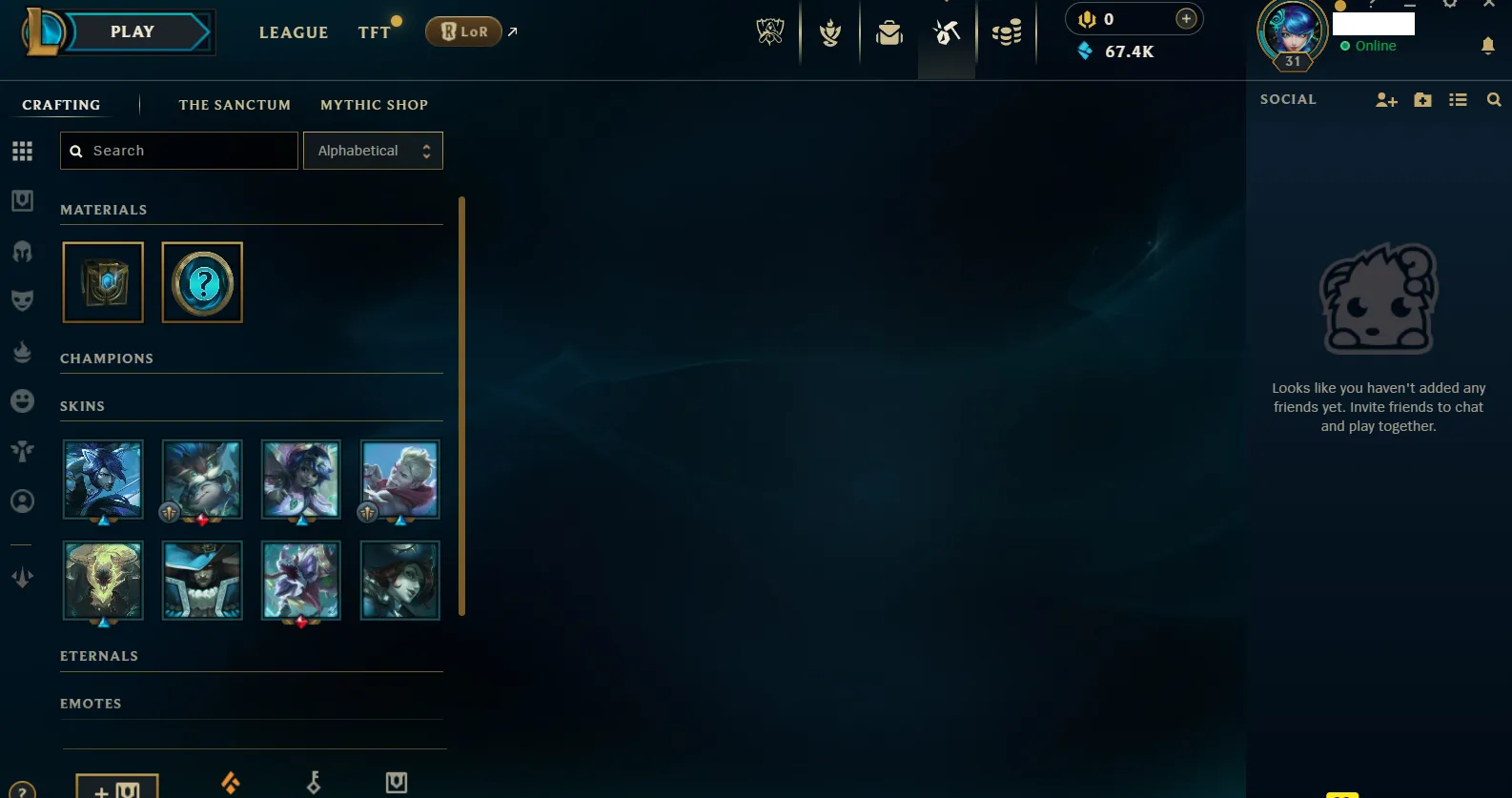 🌎EUW🏆Ranked Ready⭐W10-0L❄️+67K 🔥8 Skins in loot🏆10 Champions 🚀instant delivery✅️